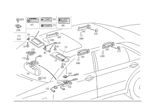 Sun Visor, Interior Mirror, Grab Handle for 2005 Mercedes-Benz S55 AMG #1