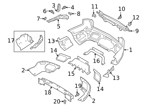 Bumper & Components - Rear for 2018 Land Rover Range Rover Sport #0