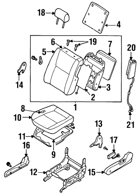 Front Seat Components for 1999 Nissan Maxima #2