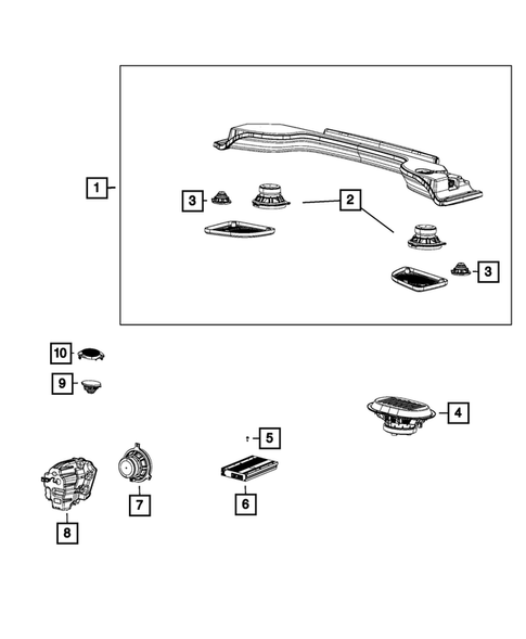 Radio, Antenna, Speakers, DVD, and Video systems for 2015 Jeep Wrangler #1