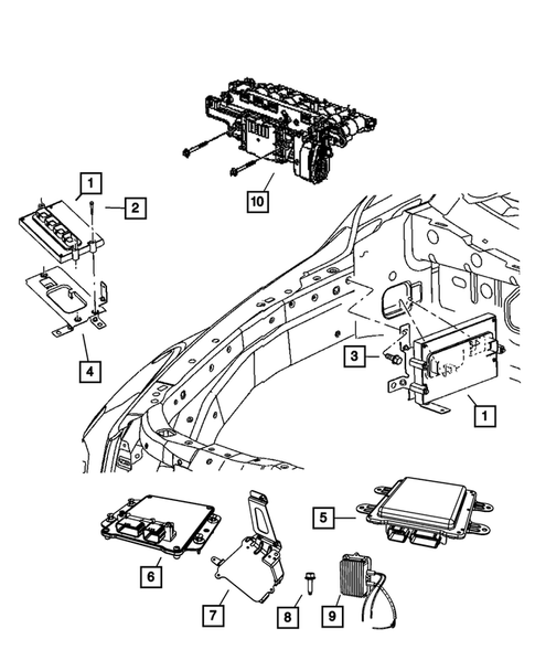 Keys, Modules and Engine Controllers for 2009 Chrysler Aspen #1