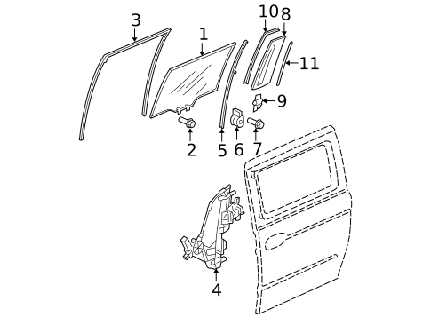 Glass - Side Door for 2005 Honda Odyssey #1