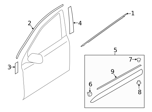 Exterior Trim - Front Door for 2024 Subaru Outback #0