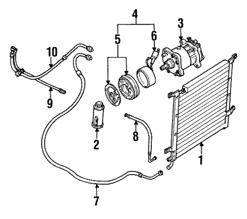Condenser, Compressor & Lines for 1988 Jeep Wrangler #0