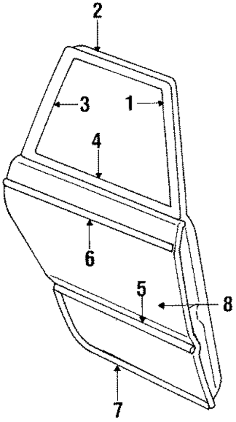 Door & Components for 1984 Mercury Lynx #1