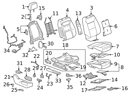 Passenger Seat Components for 2022 GMC Yukon #1