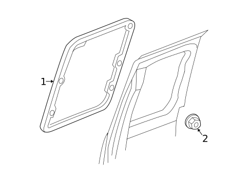 Glass - Rear Door for 2007 Dodge Dakota #1