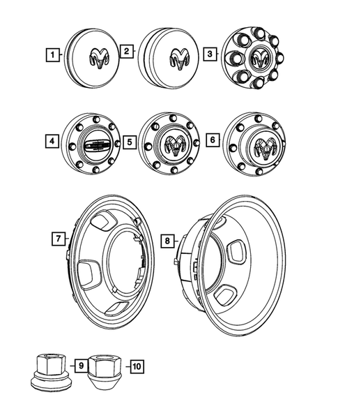 Wheel Covers and Center Caps for 2011 Ram 3500 #0