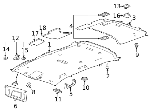 Interior Trim - Roof for 2018 GMC Yukon XL #0