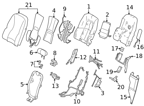 Rear Seat Components for 2025 Lexus LS500h #1
