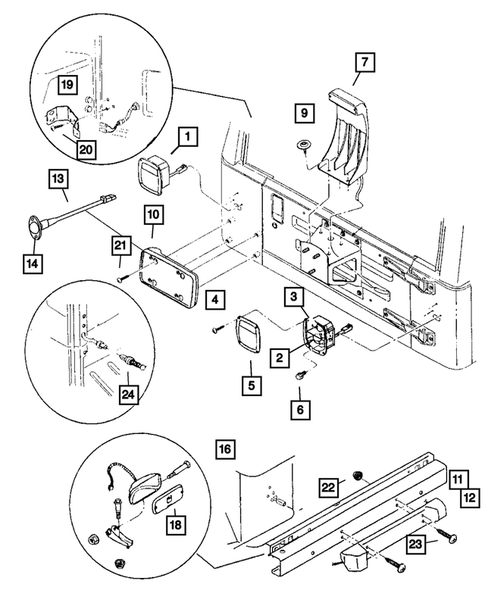 Lamps - Front, Rear and Courtesy for 2005 Jeep Wrangler #1