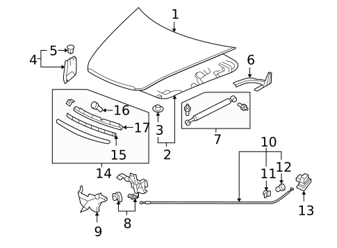 Hood & Components for 2007 Acura RL #0
