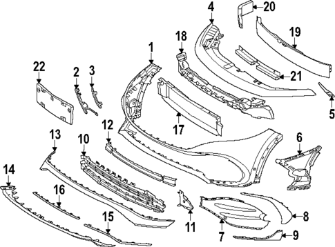 Bumper & Components - Front for 2022 Mercedes-Benz EQB 300 #0