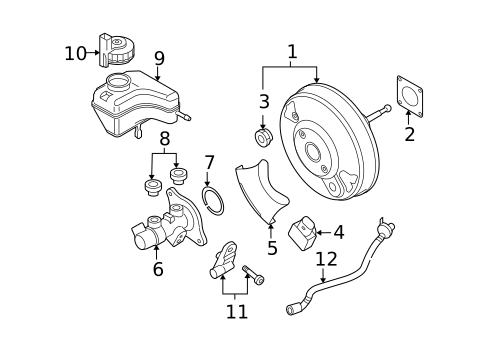 Master Cylinder - Components On Dash Panel for 2015 Volkswagen Golf #6