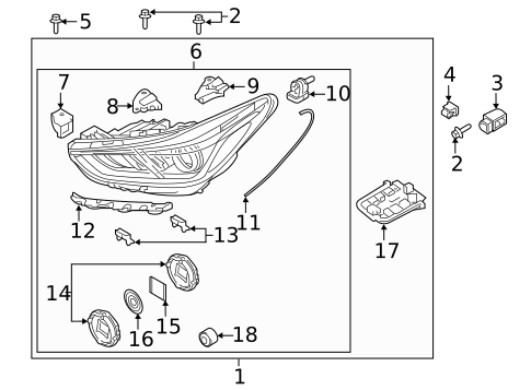 Headlamp Components for 2017 Genesis G90 #1