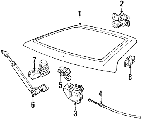 Gate & Hardware for 1989 Isuzu Impulse #0