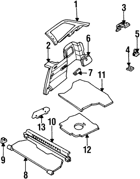 Interior Trim - Rear Body for 1991 Mercury Tracer #0