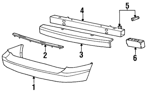 Bumper & Components - Rear for 1998 Ford Windstar #0