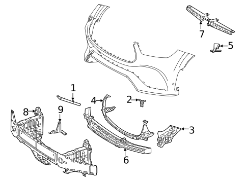 Bumper & Components - Front for 2021 Mercedes-Benz GLE63 AMG S #1
