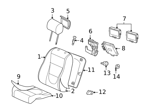 Front Seat Components for 2009 Jaguar XJR #2
