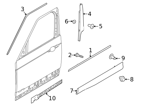 Exterior Trim - Front Door for 2023 Land Rover Discovery #0