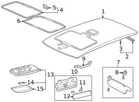 Interior Trim - Roof for 1998 Toyota RAV4 #2