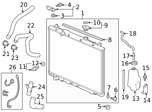 Radiator & Components for 2020 Honda Pilot #0