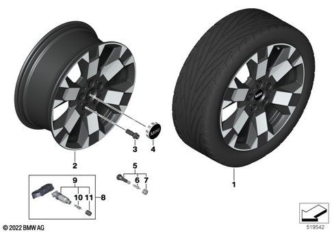 Light Alloy Rim for 2017 Mini Cooper SE ALL4 #7