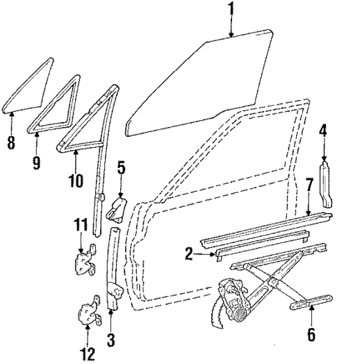 Glass - Door for 1987 Toyota Pickup #0