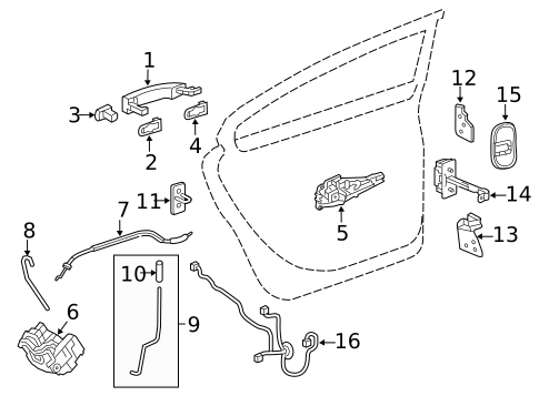 Lock & Hardware for 2010 Saab 9-5 #1