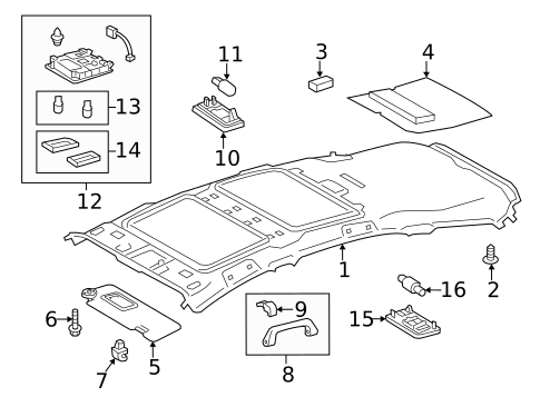 Interior Trim - Roof for 2017 Toyota Prius V #0
