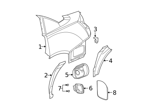 Quarter Panel & Components for 2004 Saturn Ion #0