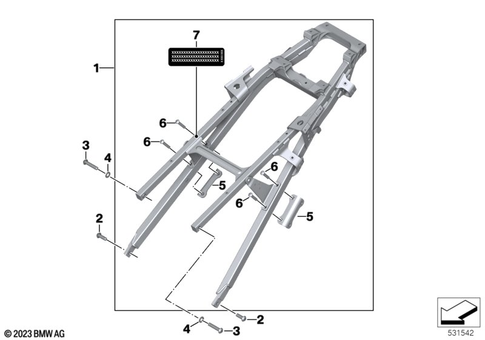 Motorcycle Frame for 2016 BMW-Motorrad K 1600 GT #1