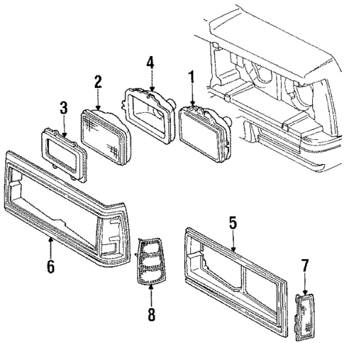 Headlamp Components for 1984 Chevrolet Caprice #0