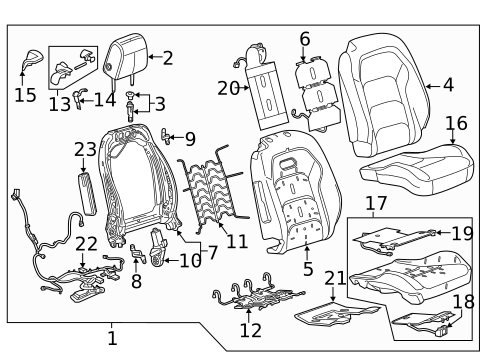 Passenger Seat Components for 2022 Chevrolet Camaro #0