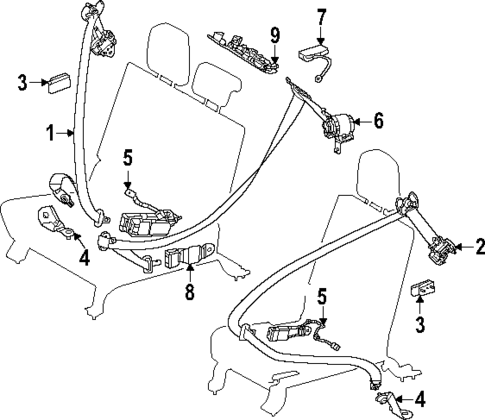 Third Row Seat Belts for 2025 Toyota Sequoia #0