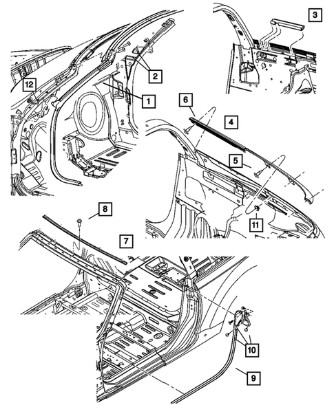 Weatherstrips and Seals for 2006 Chrysler PT Cruiser #1