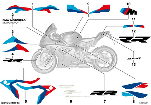 Stickers, Labels, Adhesive Film Strips for 2024 BMW-Motorrad M 1000 RR #0