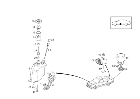 Oil Tank & Valves of Self-Levelling-Device Hydraulic System, a S D for 2000 Mercedes-Benz E430 #0