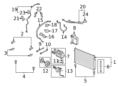Condenser, Compressor & Lines for 2009 Acura RL #0