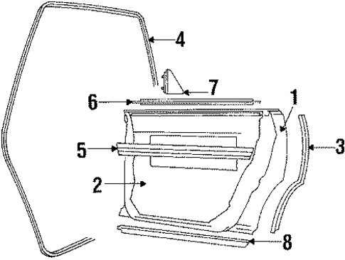 Door & Components for 1988 Audi 5000 #0
