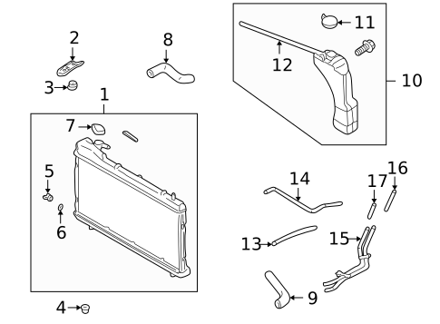 Radiator & Components for 2000 Subaru Impreza #0
