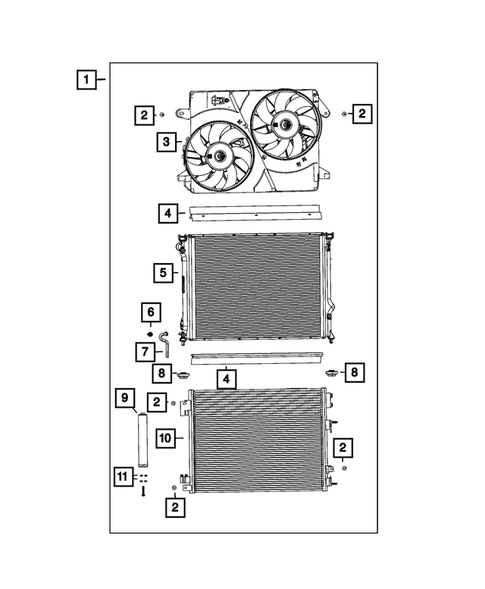 Radiator and Related Parts; Charge Air Cooler for 2019 Dodge Challenger #9