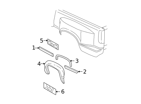 Exterior Trim - Pick UP Box for 1995 GMC K3500 Pickup #0