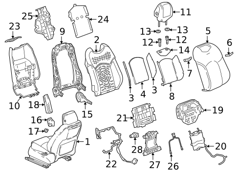 Passenger Seat Components for 2017 Cadillac CT6 #1