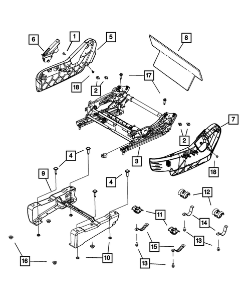 Front Seats - Adjusters, Recliners, Shields and Risers for 2014 Ram C/V #2