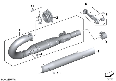 Exhaust System Parts with Mounts for 2020 BMW-Motorrad R 18 B #1