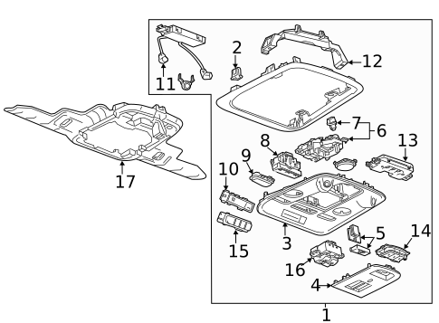 Overhead Console for 2016 Cadillac CTS #0