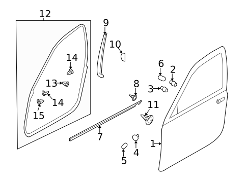 Door & Components for 2014 Subaru Tribeca #0
