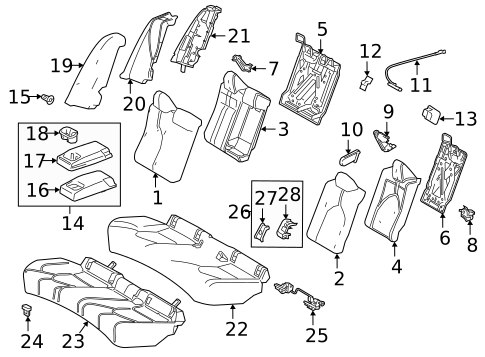Rear Seat Components for 2018 Toyota Camry #3